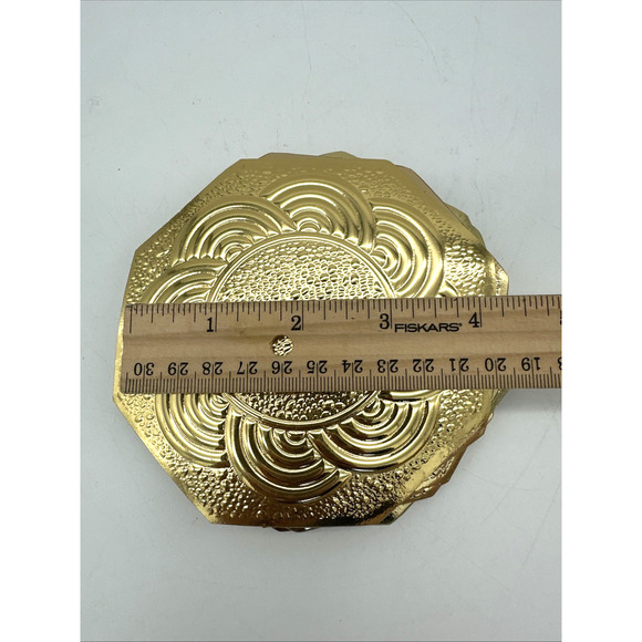 Gold Deco Placemats With Matching Coasters Vintage 1980's Set For 7 - Picture 5 of 5